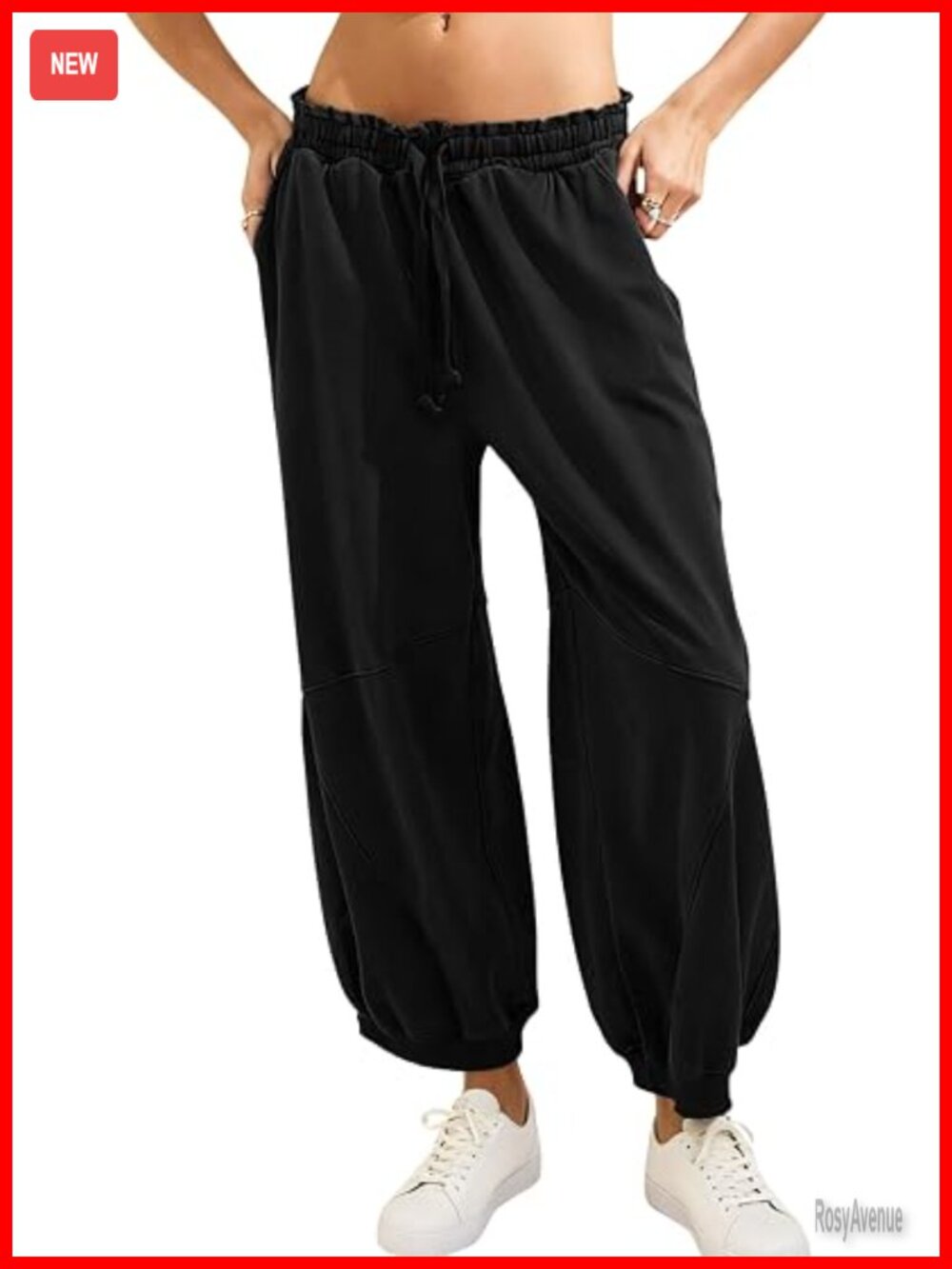 Barrel Leg Sweatpants Joggers with Drawstring Elastic Waist